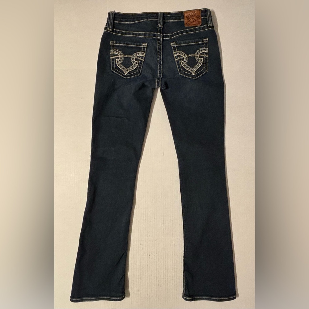 Big Star Womens Maddie Jeans 27R (30x31) Boot Cut Blue Stretch Mid Rise Pockets